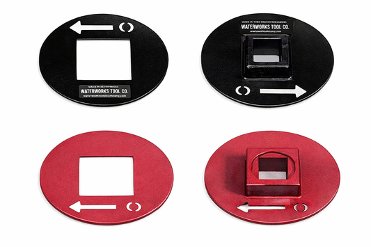 Valve Opening Direction Plate – 2" Gate Valve Stem Indicator (Red/Black Reversible)
