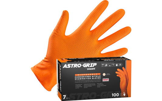SAS Safety Corp 66475 Astro-Grip® Powder-Free Exam Grade Nitrile Disposable Gloves - 7 Mil - 100PK - Size 2XL
