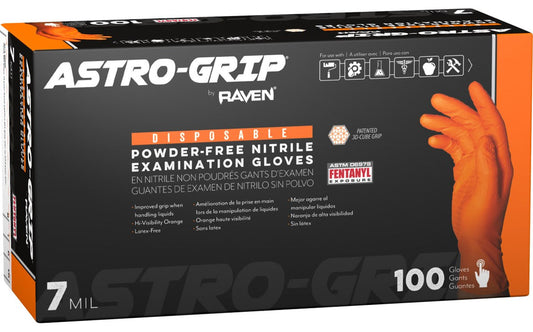 SAS Safety Corp 66475 Astro-Grip® Powder-Free Exam Grade Nitrile Disposable Gloves - 7 Mil - 100PK - Size 2XL