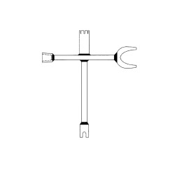 Service Box Wrench Rod Pent 2 Hole Combo w/ Debris Cleaner